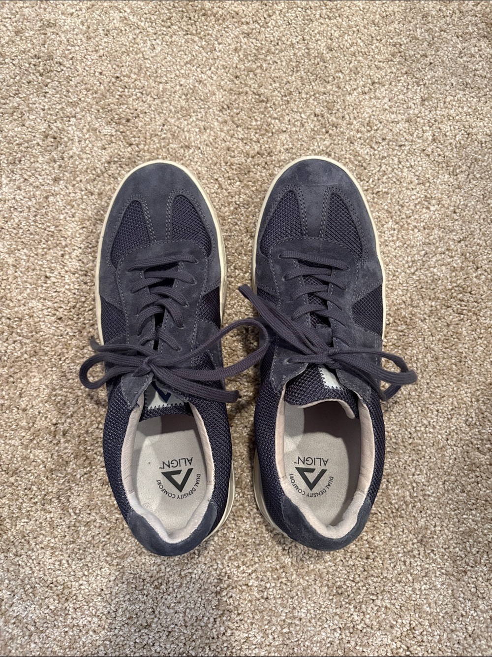 Men's Suede & Mesh Sneaker in Dark Blue